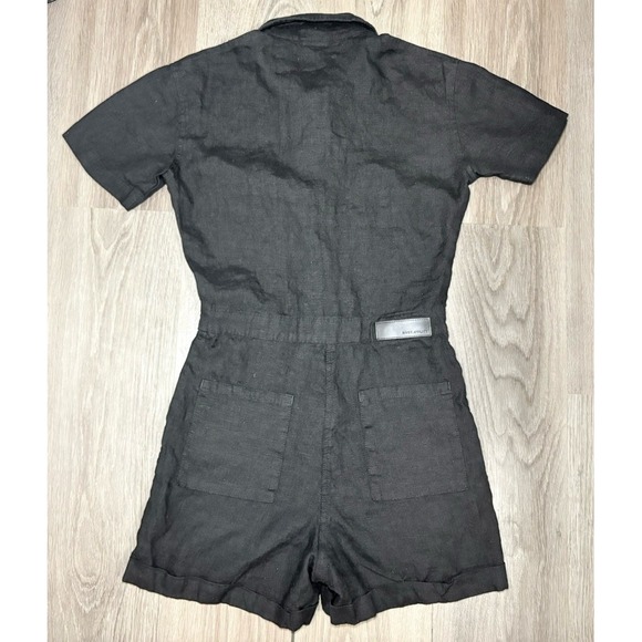 Rivet Utility Linen Dreamer Playsuit Short Romper Black Size XS Natural Workwear - Picture 8 of 9